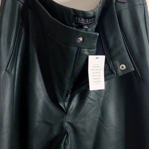 Elloquii Faux Leather Trousers